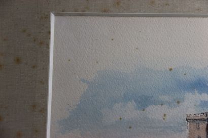 École du XXème. Aquarelle. 