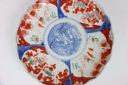 JAPAN. Set of three polychrome IMARI plates....