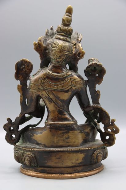 ASIA (TIBET) : Statuette representing green...