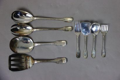 SILVER. Hallmark minerve.

2 salad utensils,...