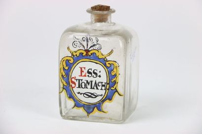 Travail du XVIIIe siècle. Fiole en verre...