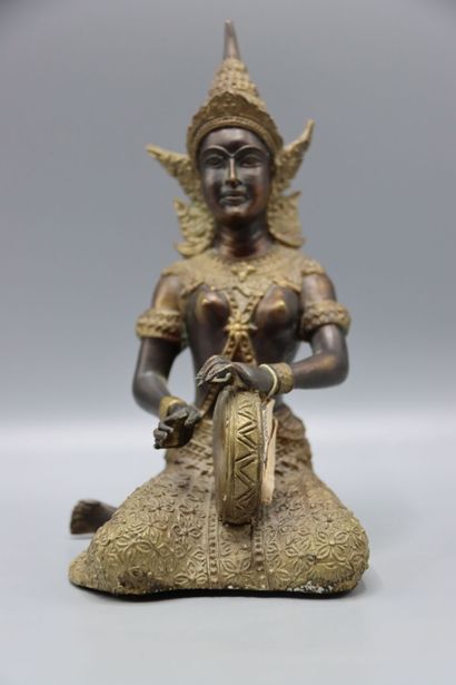 ASIA (THAILAND) Seated Luk Thung drummer...