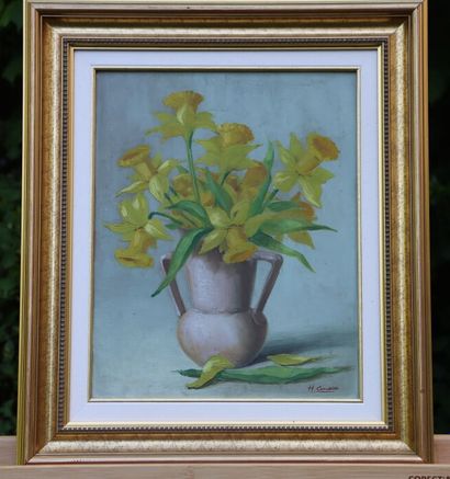 H. CONESA ? Nature morte. Huile sur panneau....