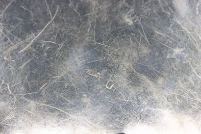 SILVER. Round silver dish. Fillets. Monogram...