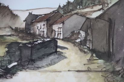 École du XXème. Aquarelle. Signé en bas à...