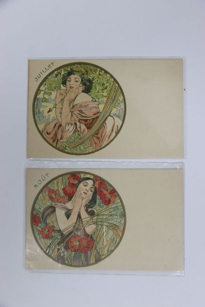 MUCHA Alphonse (1860-1939). 15 cartes postales...
