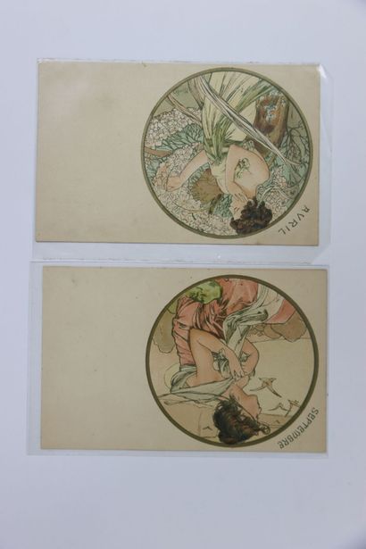 MUCHA Alphonse (1860-1939). 15 cartes postales...