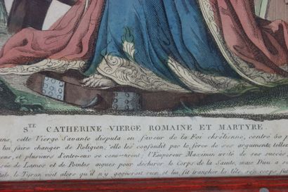 Réunion de trois gravures religieuses du...