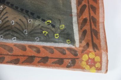 ASIE (CHINE) : Etole en soie beige brodée...