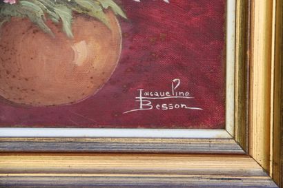 JACQUELINE BESSON. École du XXème. Huile...