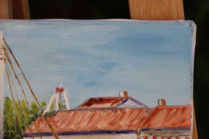 École du XXème. Huile sur toile. Signé en...