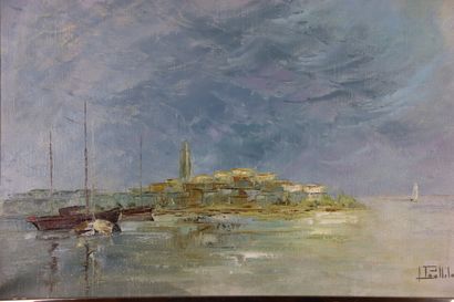 Luigi PAOLILLO (1864-1934) Port, huile sur...