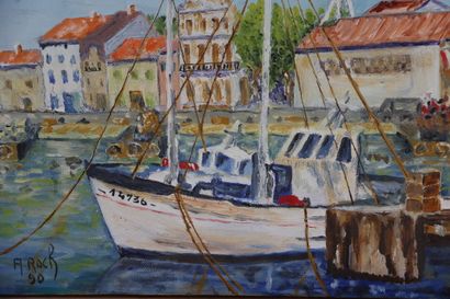 École du XXème. Huile sur toile. Signé en...