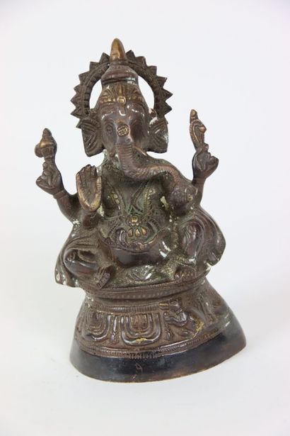 ASIA (INDIA) : 2 subjects in patinated bronze...