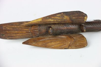AMERIQUE DU NORD. Sculpture en bois représentant...