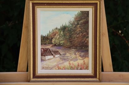 JACQUELINE BESSON. École du XXème. Huile...