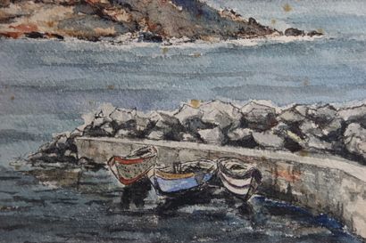 École du XXème. Aquarelle. 