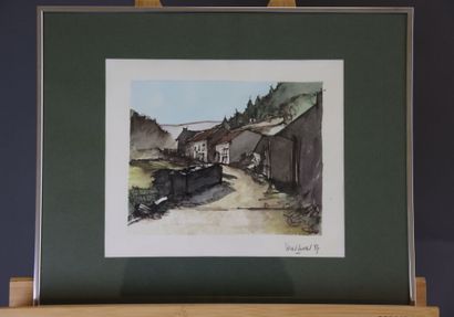 École du XXème. Aquarelle. Signé en bas à...