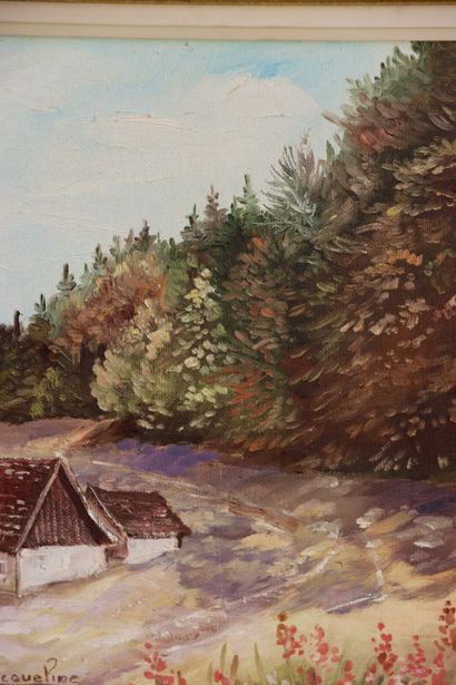 JACQUELINE BESSON. École du XXème. Huile...