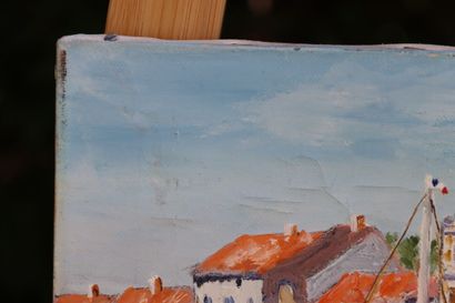 École du XXème. Huile sur toile. Signé en...