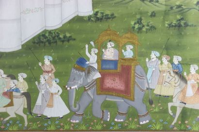 ASIA (INDIA): Large painting on fabric representing...