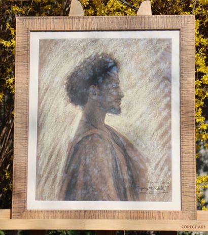 Georges CRETELLE, Type de Maure, mixed media...