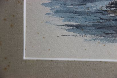École du XXème. Aquarelle. 