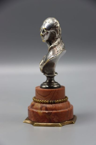 Buste de Marie-Antoinette en bronze argenté...
