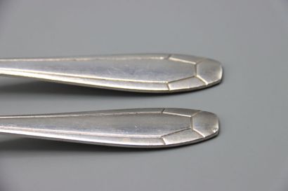 2 silver cutlery for children in a case,...