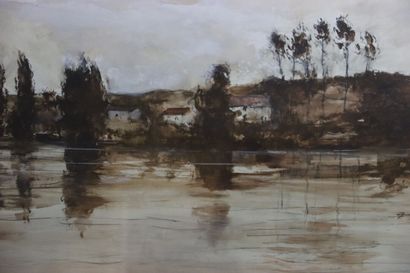 Ben LEVENE (1938-2010) Paysage, technique...