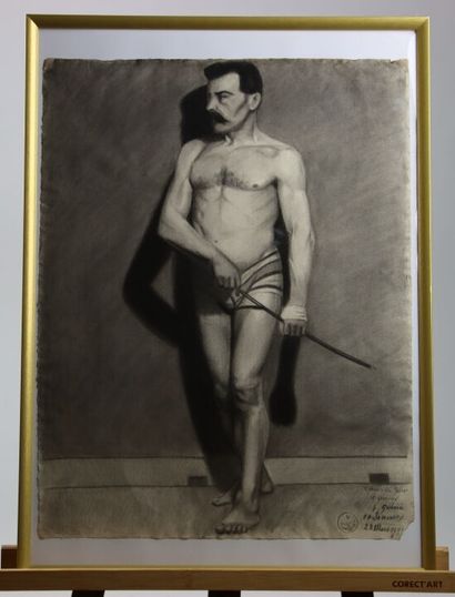 École du XXe siècle. Homme à moustache. Mine...