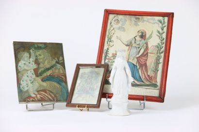 Réunion de trois gravures religieuses du...