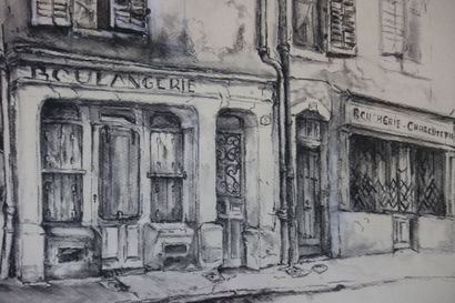 Lydie Girardot Blet. Fusain de la place Eugène...