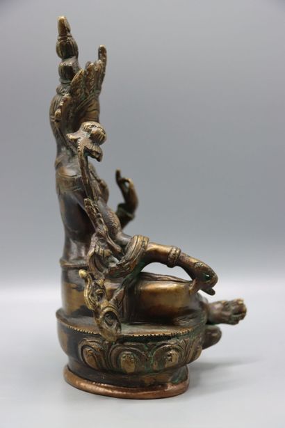 ASIA (TIBET) : Statuette representing green...