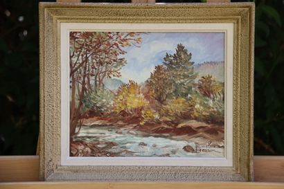 JACQUELINE BESSON. École du XXème. Huile...