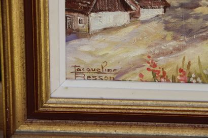 JACQUELINE BESSON. École du XXème. Huile...