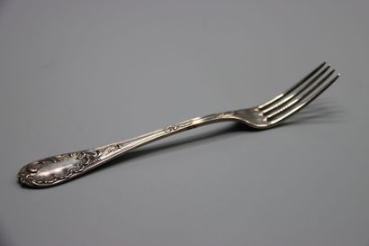 SILVER. Twelve forks and twelve spoons in...