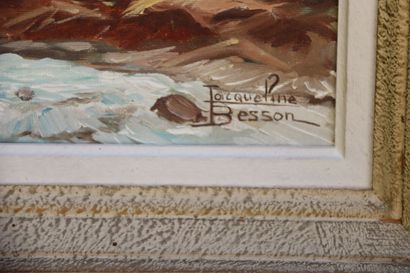 JACQUELINE BESSON. École du XXème. Huile...
