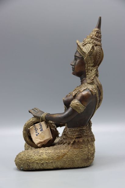ASIA (THAILAND) Seated Luk Thung drummer...