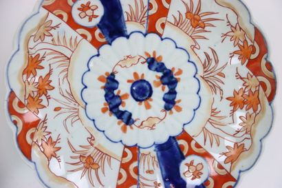 JAPAN. Set of three IMARI porcelain plates....