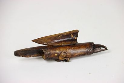 AMERIQUE DU NORD. Sculpture en bois représentant...