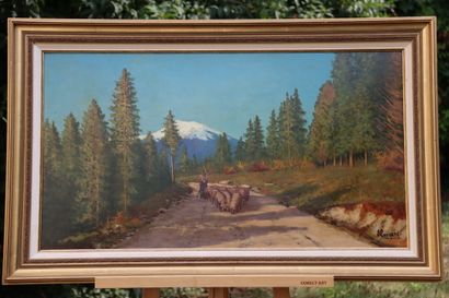 Lucien QUENARD. Retour du berger, huile sur...