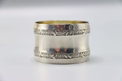 Timbale et rond de serviette en Argent Massif...