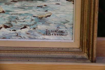 JACQUELINE BESSON. École du XXème. Huile...