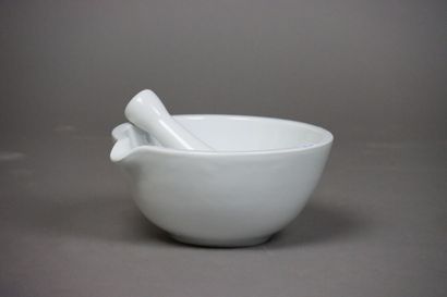 Mortier verseur en porcelaine avec pilon...
