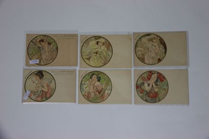 MUCHA Alphonse (1860-1939). 15 cartes postales...
