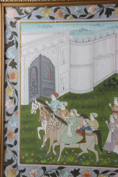 ASIA (INDIA): Large painting on fabric representing...