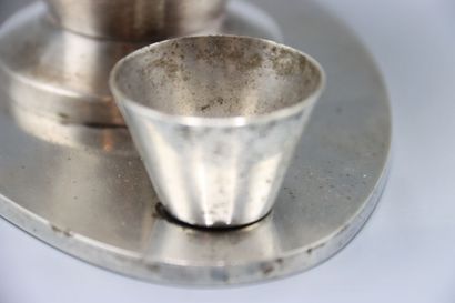 Bol à caviar, tête à tête en métal argenté,...