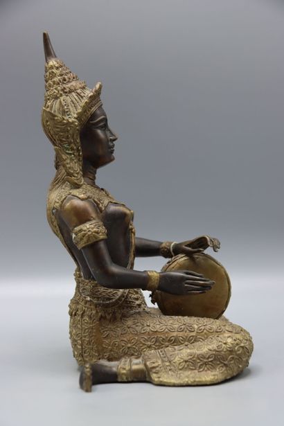ASIA (THAILAND) Seated Luk Thung drummer...