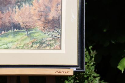 CARLIER. Paysage, aquarelle sur papier, Signé...